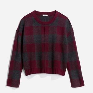 Rails tartan sweater maroon XS like new